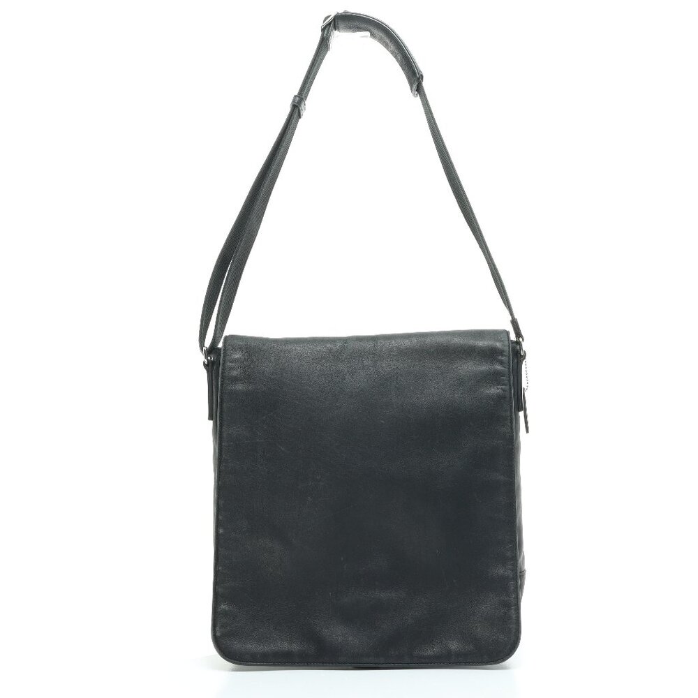 Coach Vintage Messenger Bag Leather Satchel 12x13x3 Black/Silver